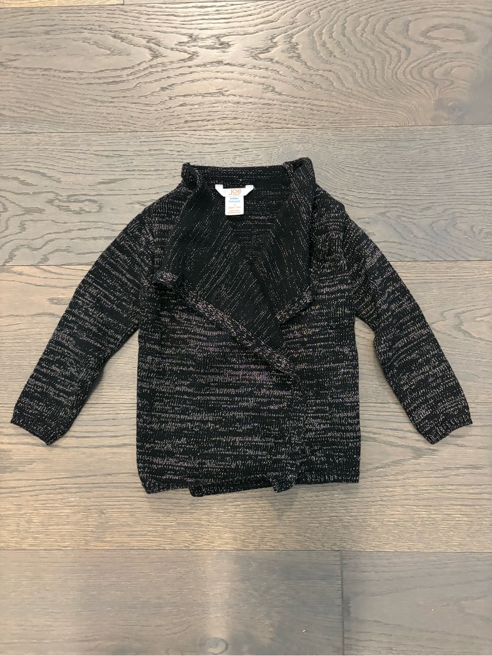 Joe Fresh girls black & gold sweater cardigan 3T NWT ret $39